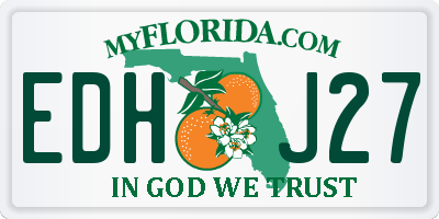 FL license plate EDHJ27