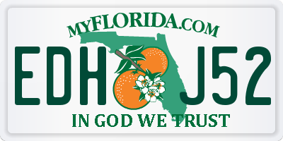 FL license plate EDHJ52