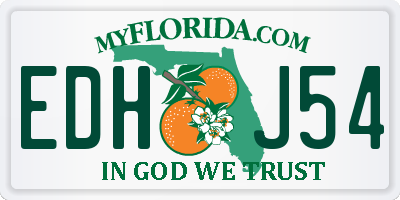 FL license plate EDHJ54