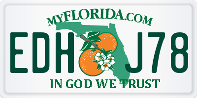 FL license plate EDHJ78