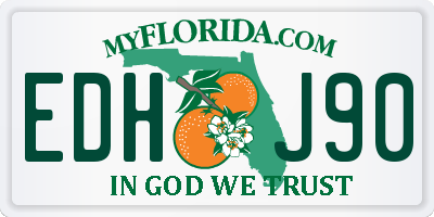 FL license plate EDHJ90