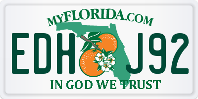 FL license plate EDHJ92
