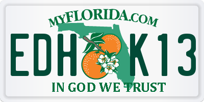 FL license plate EDHK13