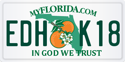 FL license plate EDHK18