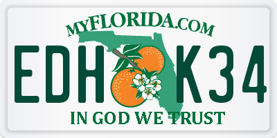 FL license plate EDHK34