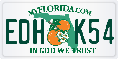FL license plate EDHK54