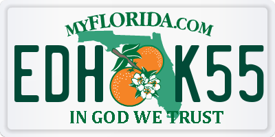 FL license plate EDHK55