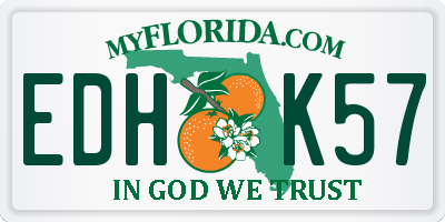 FL license plate EDHK57