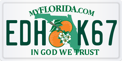 FL license plate EDHK67