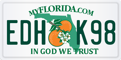 FL license plate EDHK98