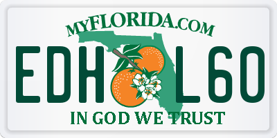 FL license plate EDHL60