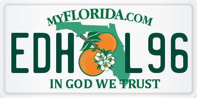 FL license plate EDHL96