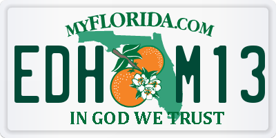 FL license plate EDHM13
