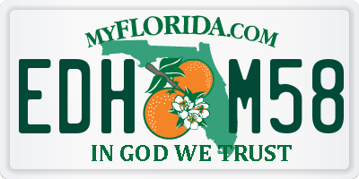 FL license plate EDHM58