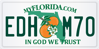 FL license plate EDHM70