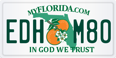FL license plate EDHM80