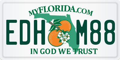 FL license plate EDHM88