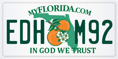 FL license plate EDHM92