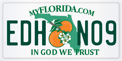 FL license plate EDHN09