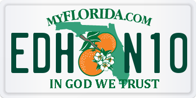 FL license plate EDHN10