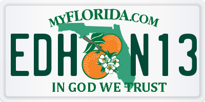 FL license plate EDHN13