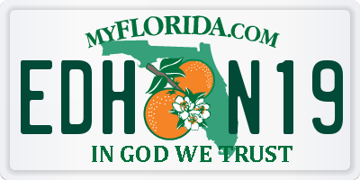 FL license plate EDHN19