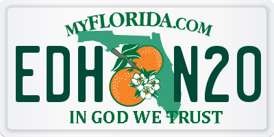 FL license plate EDHN20