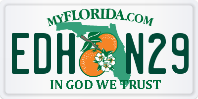 FL license plate EDHN29