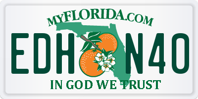 FL license plate EDHN40
