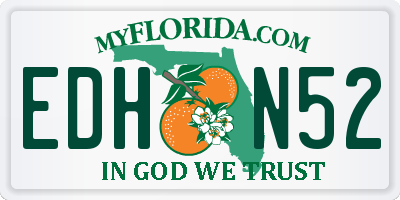 FL license plate EDHN52