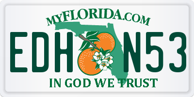 FL license plate EDHN53