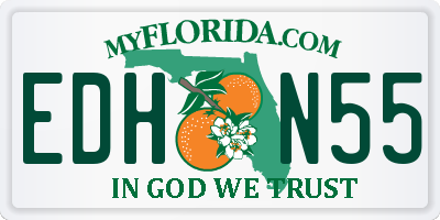FL license plate EDHN55