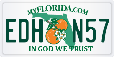 FL license plate EDHN57