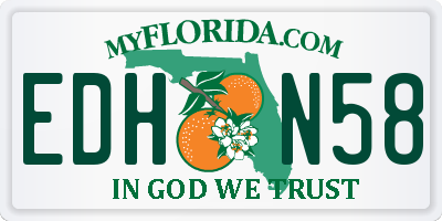 FL license plate EDHN58