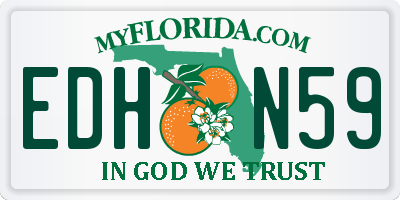 FL license plate EDHN59