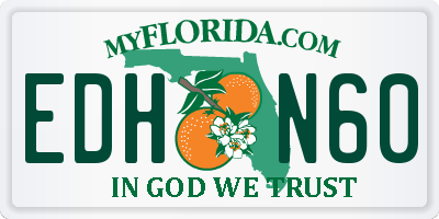 FL license plate EDHN60