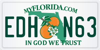 FL license plate EDHN63