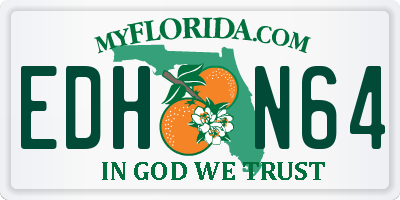 FL license plate EDHN64