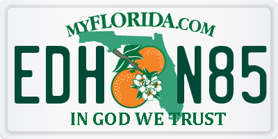 FL license plate EDHN85