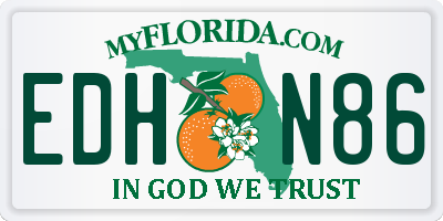 FL license plate EDHN86