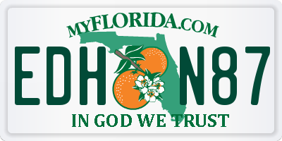 FL license plate EDHN87