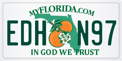 FL license plate EDHN97