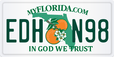 FL license plate EDHN98