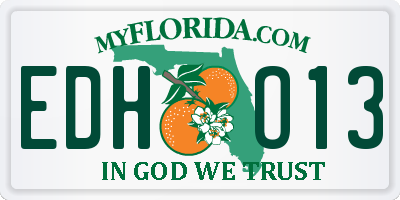 FL license plate EDHO13