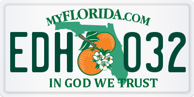 FL license plate EDHO32