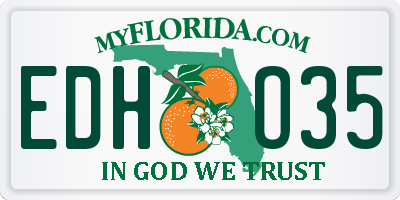 FL license plate EDHO35
