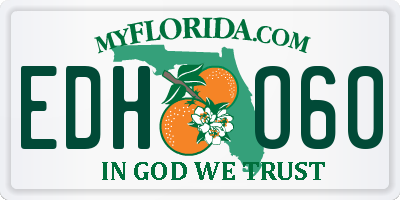 FL license plate EDHO60