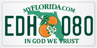 FL license plate EDHO80