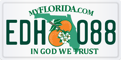 FL license plate EDHO88