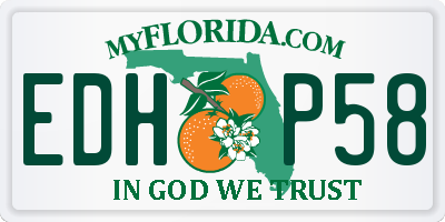 FL license plate EDHP58